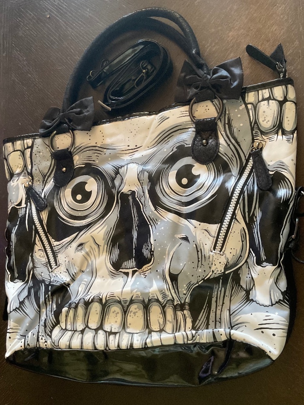 Iron fist skeleton tote bag
